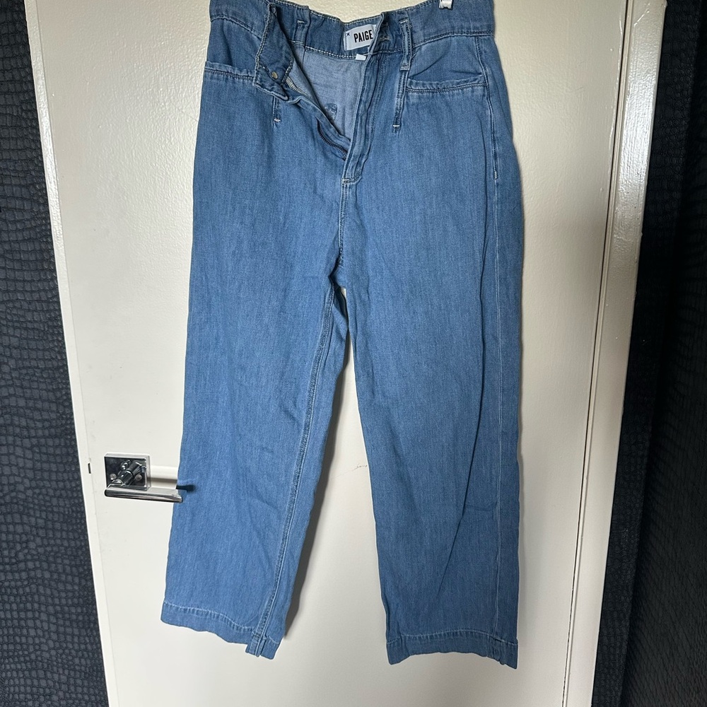 PAIGE Women's Flare Wide Leg Denim Jeans